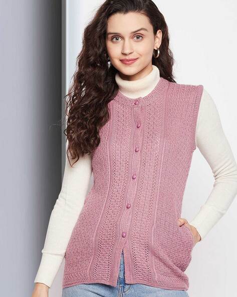 Chunky-Knit Sleeveless Cardigan