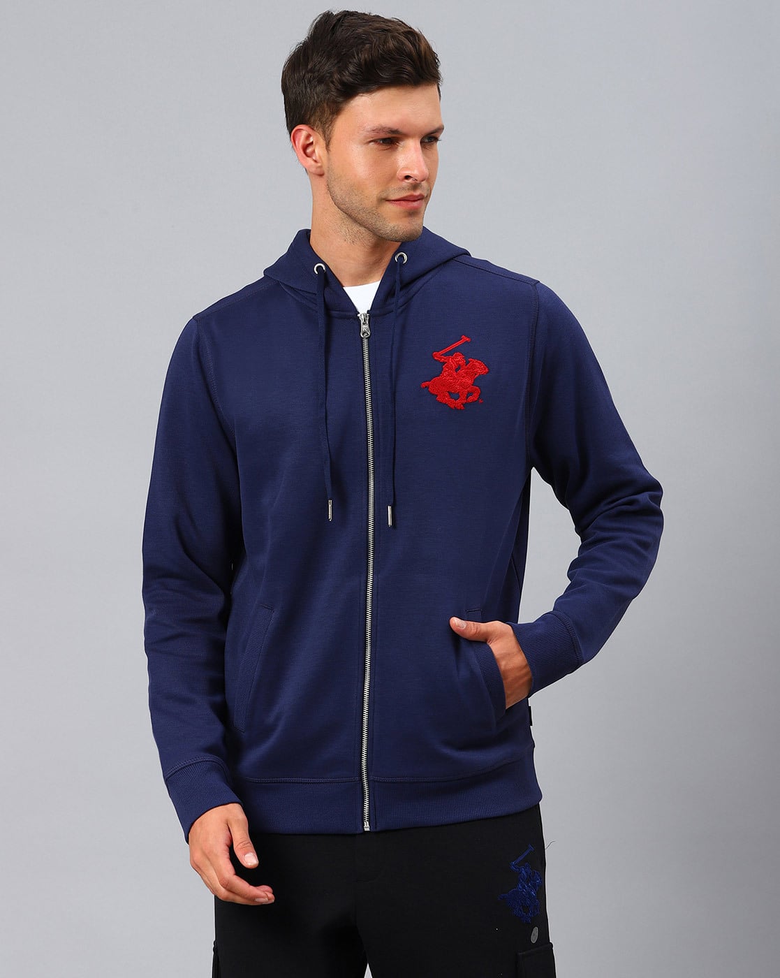 Buy Blue Sweatshirt Hoodies for Men by Beverly Hills Polo Club