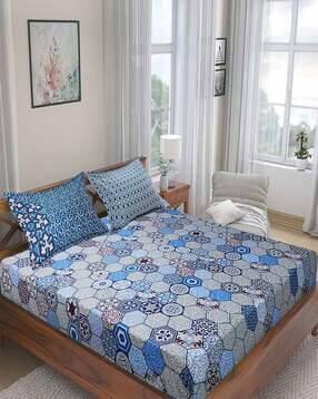 good homes 210 TC Printed Double King Bedsheet with Pillow Covers-picture-23