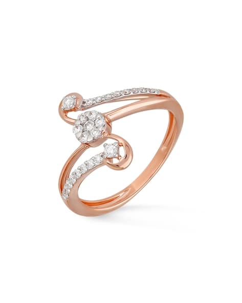 Women Rose Gold Diamond-Studded Ring