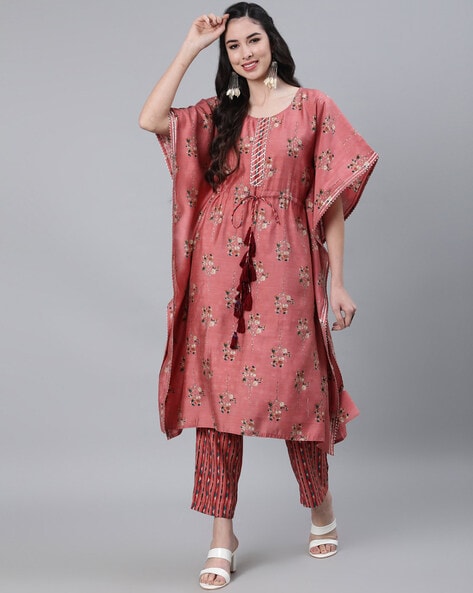 Printed Kaftan Kurta Set