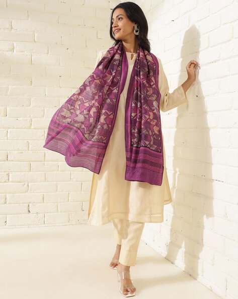 Women Geometric Print Stole Price in India