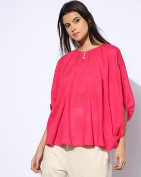 svrnaa by azorte Cotton Dobby Dolman Top-picture-30