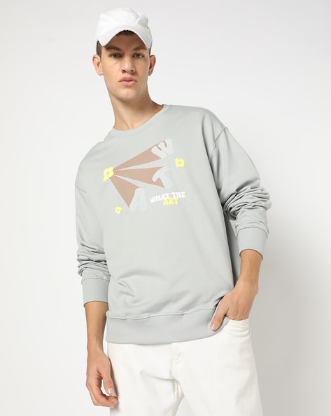 Crew Neck Relaxed Fit Fashion Sweatshirt