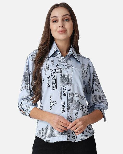 Scorpius Women Regular Fit Typographic Print Shirt