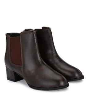 Women Chelsea Boots with Zip Closure-image-4
