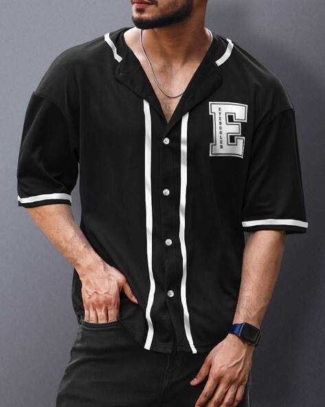 EYEBOGLER Men Typographic Pattern Loose Fit T-Shirt