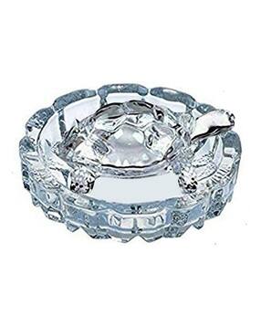 Crystal Sitting Turtle Tortoise with Tray