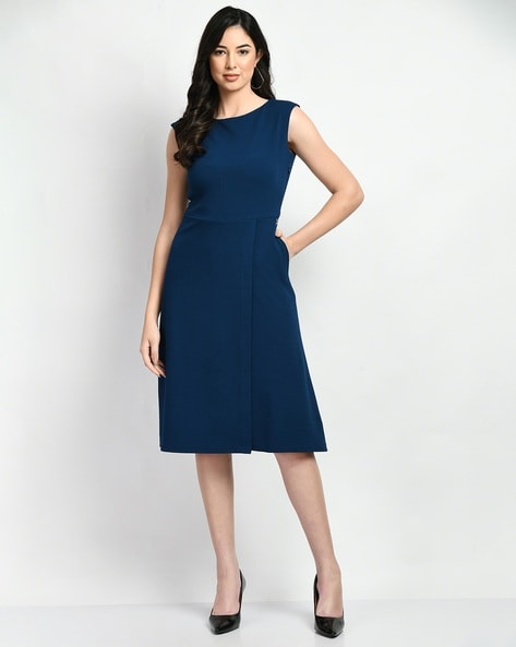 Js Collections Shelby Sleeveless buy A-Line Dress in Oxford Blue 2 New Womens