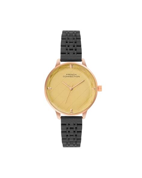 French Connection Women Yellow Dial Filigree Analogue Watch - FCN0100BM