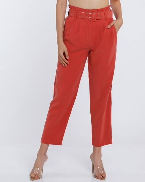 Zink London Pleat Front Trousers with Belt