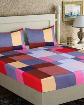 good homes 160 TC Geometric Print Bedsheet with Pillow Covers-picture-50