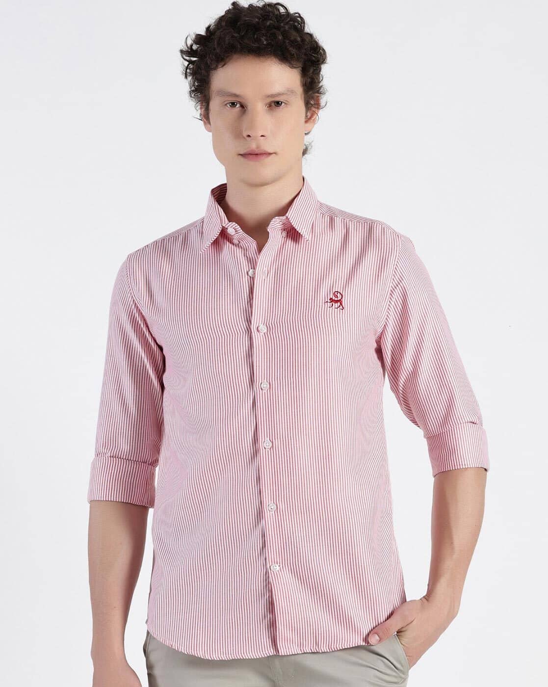 Buy MISCHIEF MONKEY Men Striped Tailored Fit Shir Online | Ajio.com