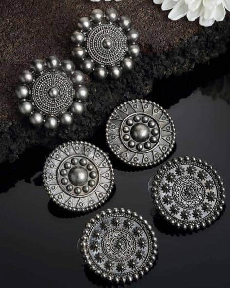 Buy Oxidized Silver Earrings for Women by Panash Online