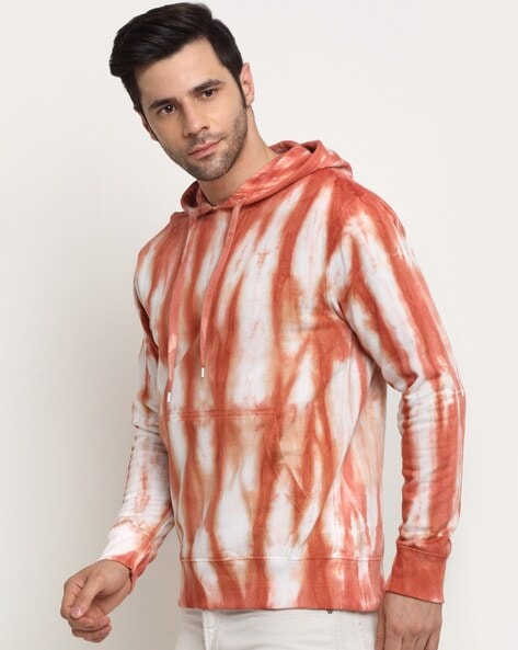 Pink and orange tie dye hoodie best sale