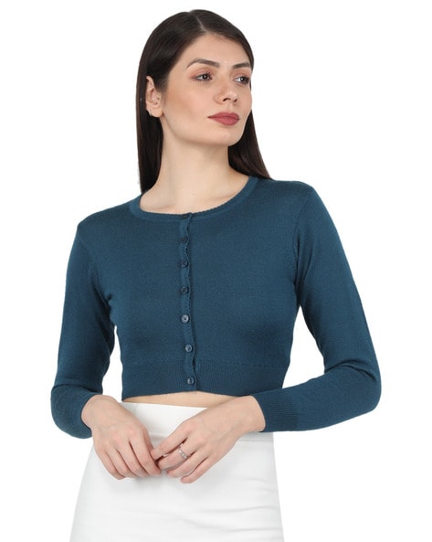 Buy Teal Sweaters Cardigans for Women by MONTE CARLO Online Ajio