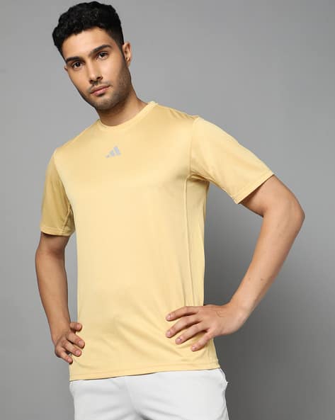 ADIDAS Hiit Striped Training Regular Fit Crew-Neck T-Shirt