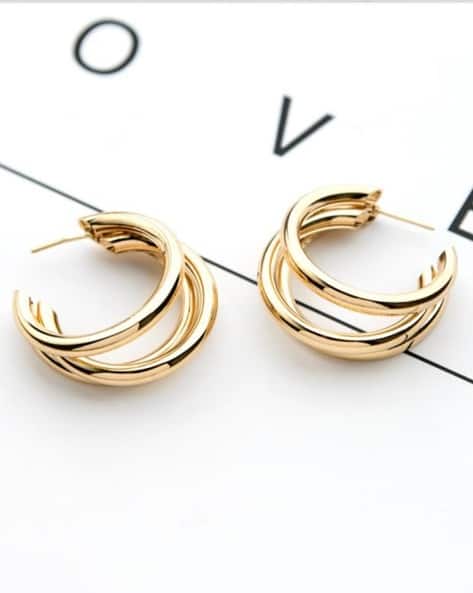 Women Gold-Plated Hoop Earrings