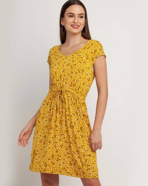 Zink London Fit & Flare Dress with Elasticated Waist