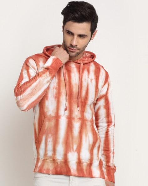 Pink and orange tie dye hoodie sale