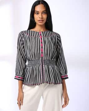 fusion Women Striped Relaxed Fit Top-picture-33