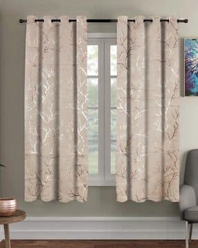 Set of 2 Floral Print Black Out Window Curtains-image-16