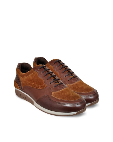 Paneled Lace-Up Casual Shoes