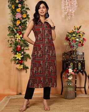 gulmohar jaipur Women Printed A-Line Kurta-picture-11