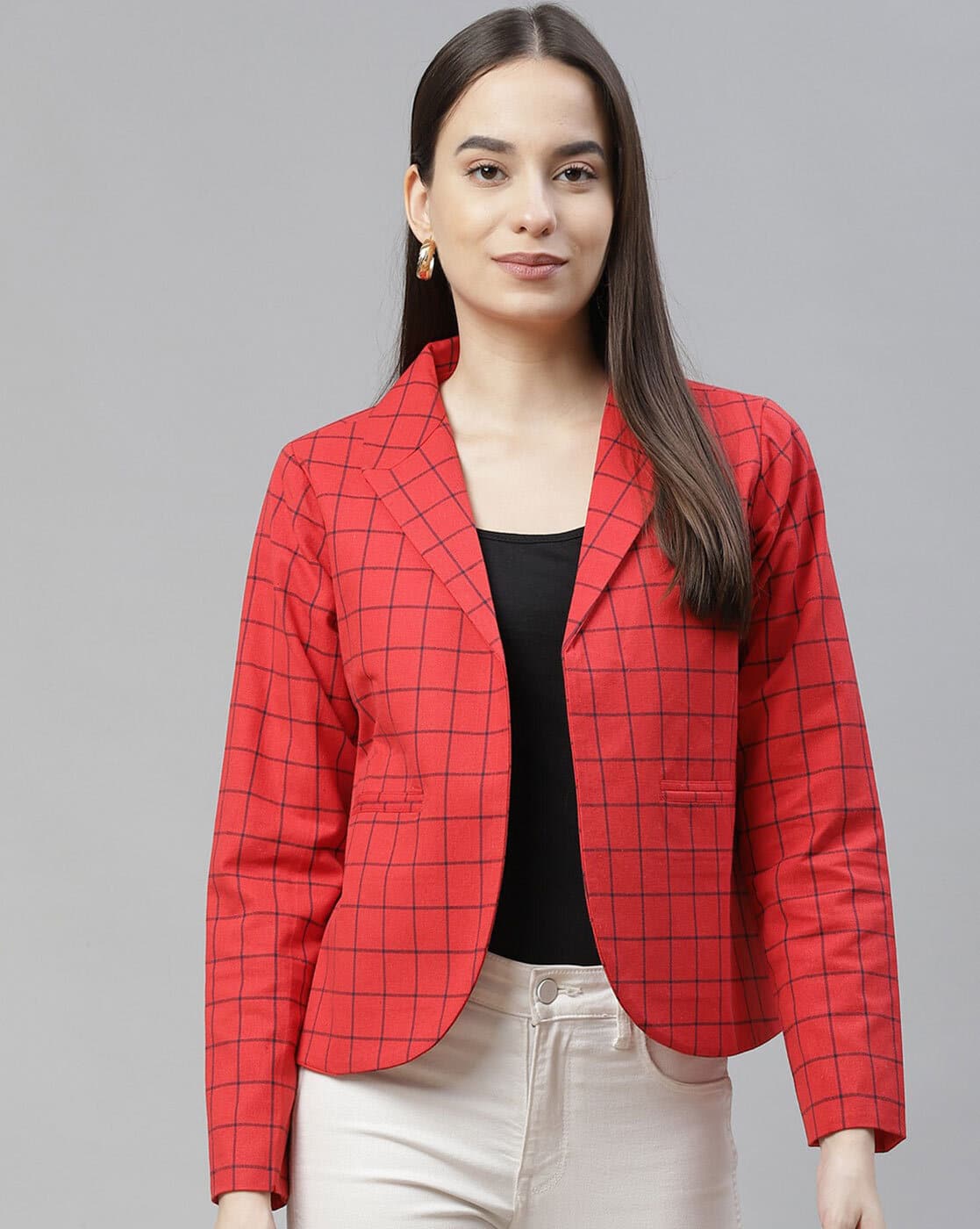 Checked Printed Blazer