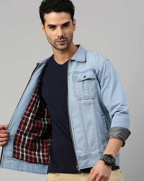 Price History of VOXATI Men Slim Fit Denim Jacket from Ajio