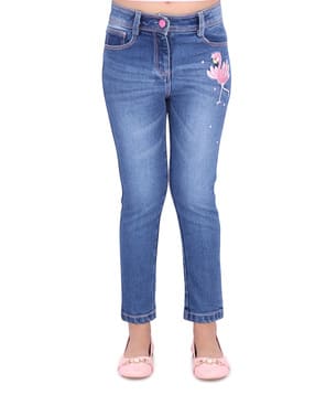 cutecumber Graphic Embroidered Mid Rise Jeans-picture-40