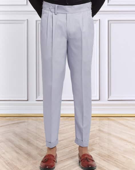 KLOTTHE Men Pleated Slim Fit Trousers