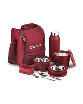 oliveware Lunch Box with Microwave Safe Containers & Water Bottle-picture-22