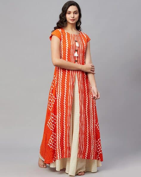 Amira's Indian Ethnic Wear Graphic Print Gown Dress