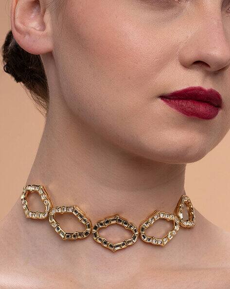 Buy Isharya Amara Mirror Satement Choker Necklace White Color - Main Image