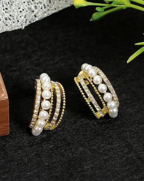Buy Gold-Toned Earrings for Women by OWICHI Online - Main Image