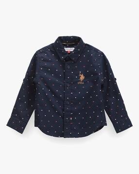 u.s. polo assn. Boys Micro Print Regular Fit Shirt-picture-37