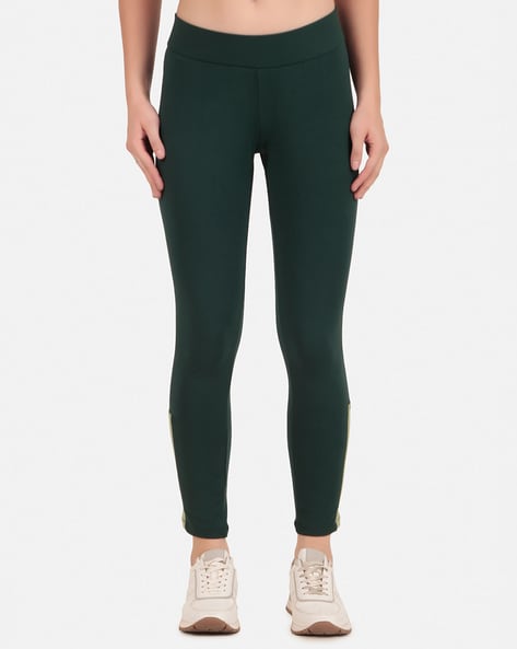 Buy Bottle green Leggings for Women by Well Quality Online Ajio