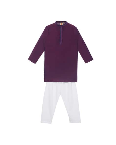 Buy Purple White Kurta Sets for Boys by SALWAR STUDIO Online