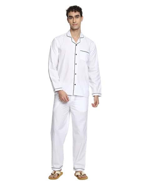 Buy White Night&LoungeWearSets for Men by ShopBloom Online