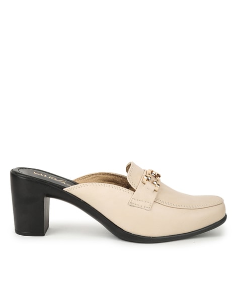 Valiosaa Square-Toe Slip-On Pump Heeled Shoes