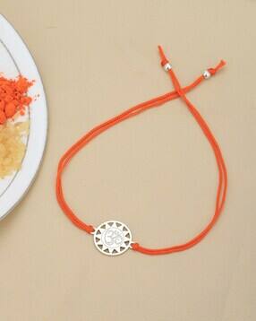 carlton london Men Sterling Silver Gold-Plated Om Rakhi-picture-24