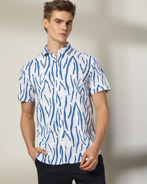 JOHN PLAYERS SELECT Men Animal Print Slim Fit Cotton Shirt