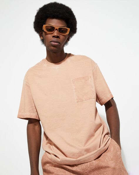 Men Washed Oversized Crew-Neck T-Shirt