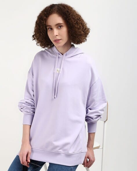 Women Oversized Hoodie with Logo Print