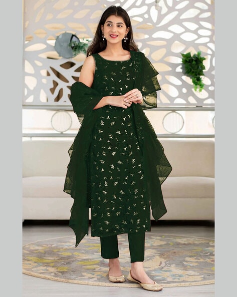 Women 3-Piece Straight Dress Material Price in India