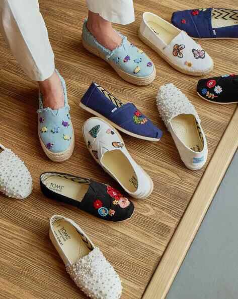 Ajio Toms Canvas Espadrilles Canvas Shoes Men's Toms Slip Ons