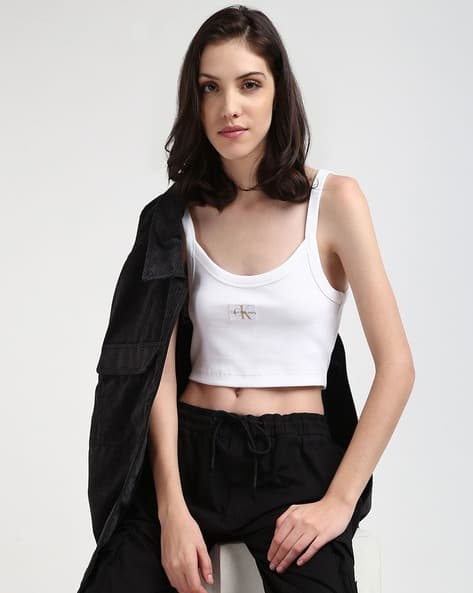 Women Ribbed Relaxed Fit Strappy Bralette