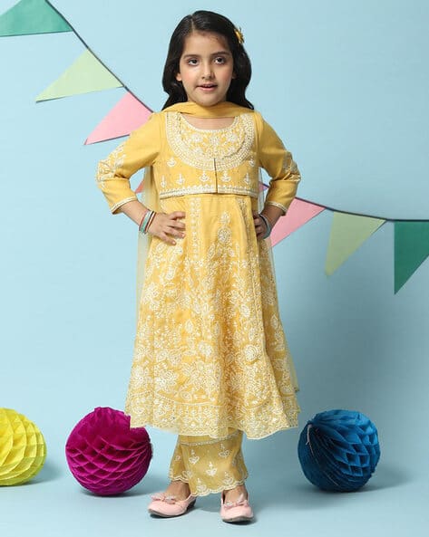 Embroidered Kurta Set with Dupatta