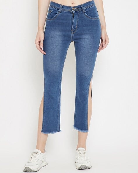 High-Rise Bootcut Jeans with Slits